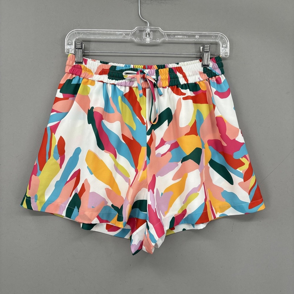 Crosby By Mollie Burch Shorts Womens Small Multicolor Print Elastic Waist Lined